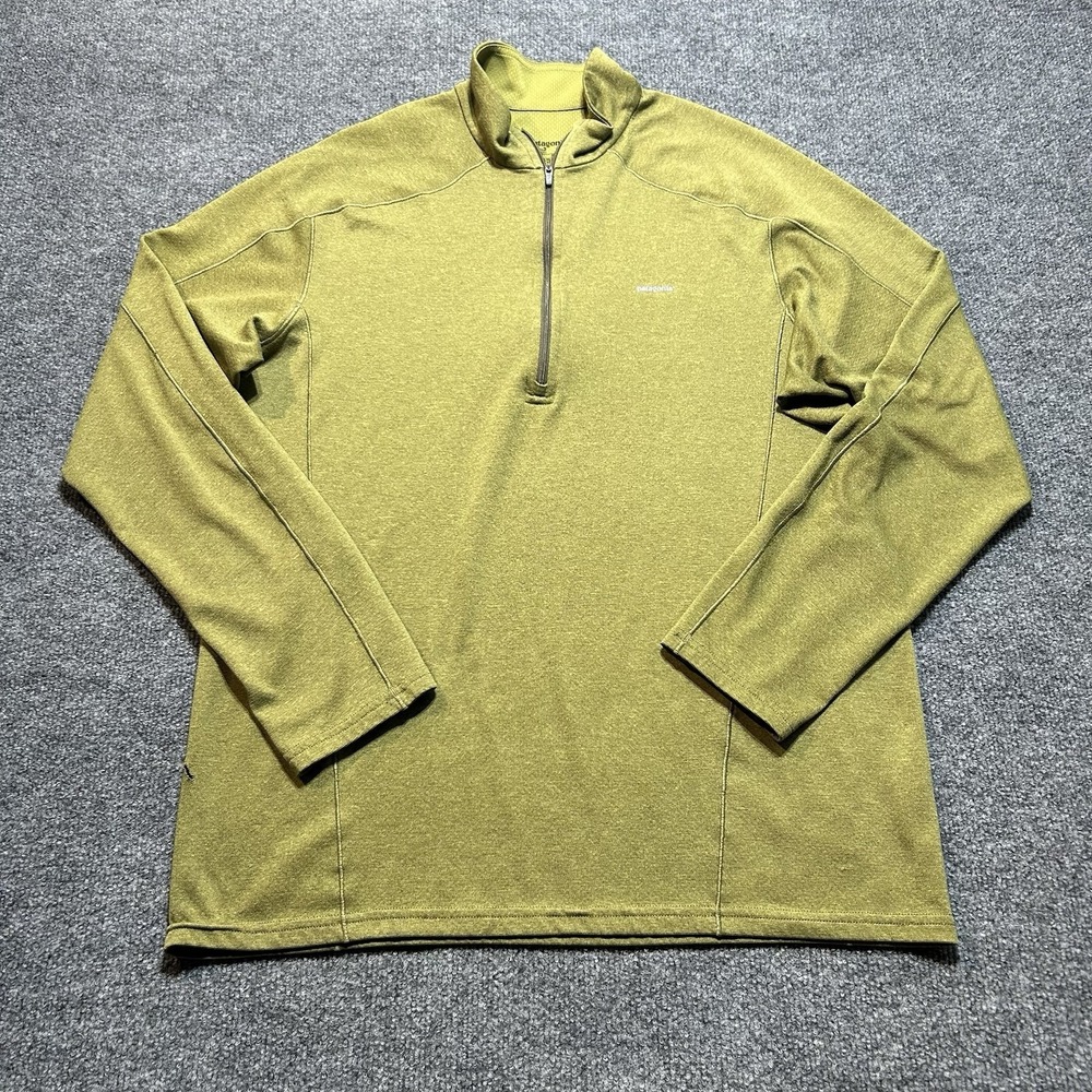 Patagonia Capilene 1/4 Zip Pullover XL Green Baselayer Lightweight - Picture 1 of 9